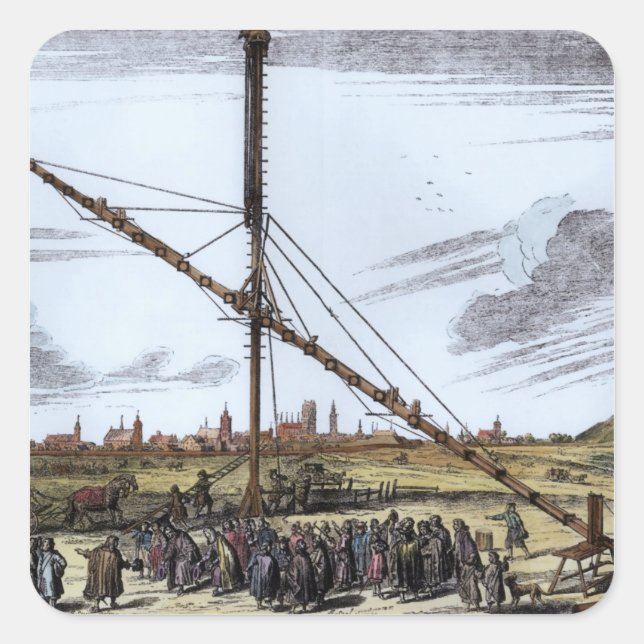 Adesivo Quadrado O Grande Telescópio Astronômico (Frente)