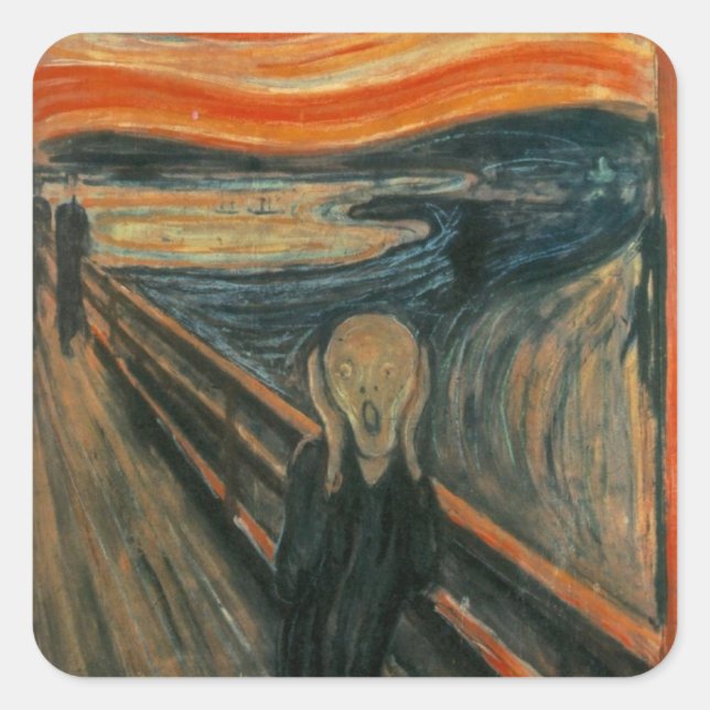 Adesivo Quadrado O Gritar - Edvard Munch (Frente)