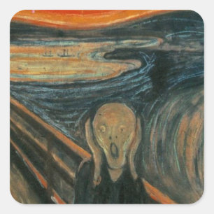 Adesivo Quadrado O gritar - Edvard Munch. Arte finala da pintura
