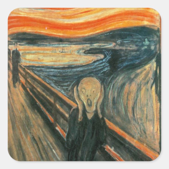 Adesivo Quadrado O Gritar Edvard Munch Modern Expressionist Art (Frente)