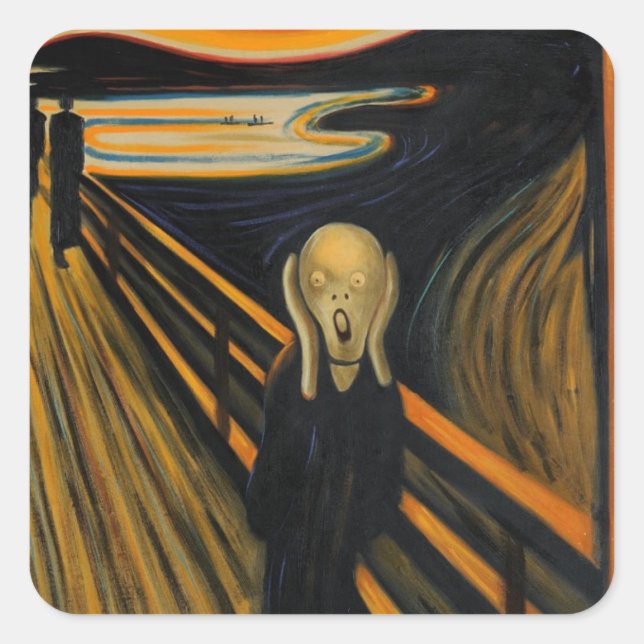 Adesivo Quadrado O Grito de Edvard Munch (Frente)