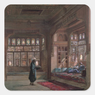 Adesivo Quadrado O Harem do Sheikh Sadat, o Cairo, 1870
