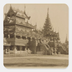 Adesivo Quadrado O Hman Kyaung ou o monastério de vidro, Burma