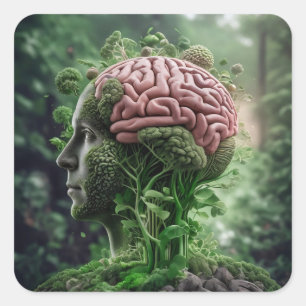 Adesivo Quadrado O Homem é Natureza - Ambiente Humano Orgânico