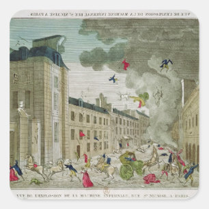 Adesivo Quadrado O homicídio tentado de Napoleon Bonaparte