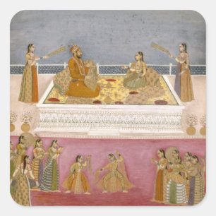 Adesivo Quadrado O imperador novo Muhammad Shah de Mughal em um