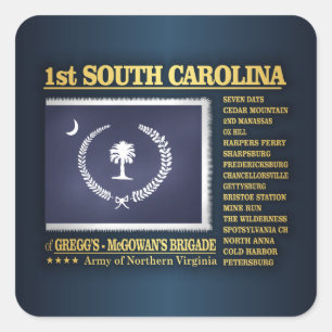 Adesivo Quadrado ø Infantaria de South Carolina (BA2)