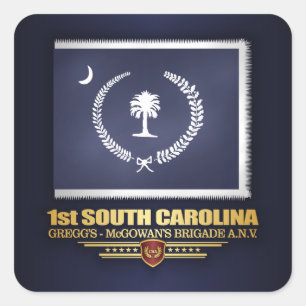 Adesivo Quadrado ø Infantaria voluntária de South Carolina