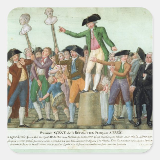 Adesivo Quadrado O início da Revolução Francesa (Frente)