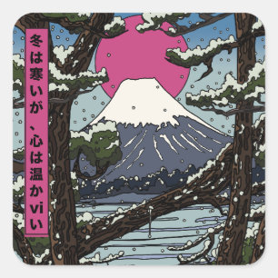 Adesivo Quadrado O inverno está frio, mas o coração está quente