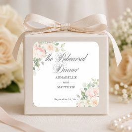 Adesivo Quadrado O Jantar de Ensaios Rosas Bege Suave Casamento