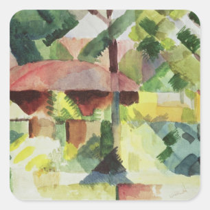 Adesivo Quadrado O jardim, 1914 (w/c no papel)