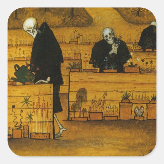 Adesivo Quadrado O Jardim da Morte de Simberg (Frente)