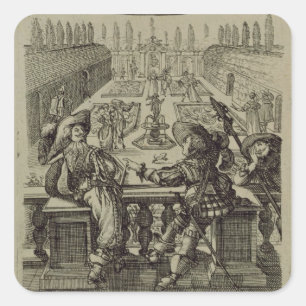 Adesivo Quadrado O jardim da nobreza francesa, c.1640 (gravavi)
