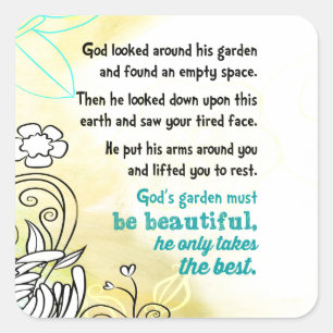 Adesivo Quadrado O jardim do deus