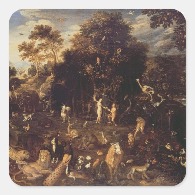 Adesivo Quadrado O Jardim do Éden (Frente)