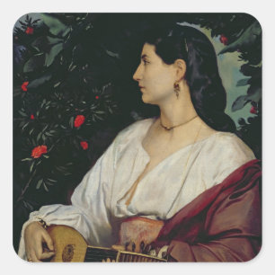 Adesivo Quadrado O jogador do bandolim, 1865