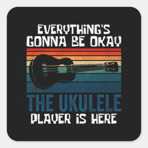 Adesivo Quadrado O jogador Ukulele está aqui