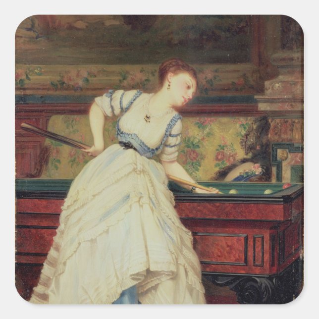 Adesivo Quadrado O Jogo dos Bilhares, século XIX (Frente)