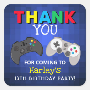 Adesivo Quadrado O Jogo Está Aceso!   Jogo de vídeo Obrigado