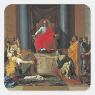 Adesivo Quadrado O julgamento de Solomon, 1649