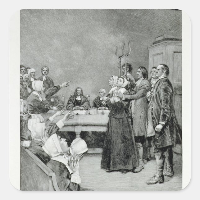 Adesivo Quadrado O julgamento de uma bruxa (Frente)