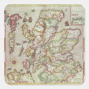 Adesivo Quadrado O Kingdome de Scotland, gravado por Jodocus