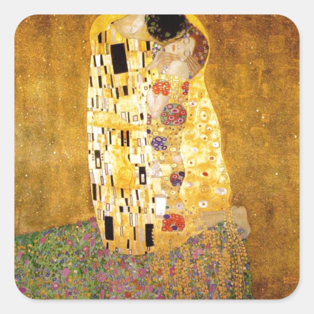 Adesivo Quadrado O Kiss Gustav Klimt (Frente)