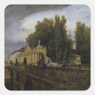 Adesivo Quadrado O Konigsbrucke em Konigsstrasse, Berlim, 1835
