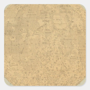 Adesivo Quadrado O lado visível do mapa de superfície da lua