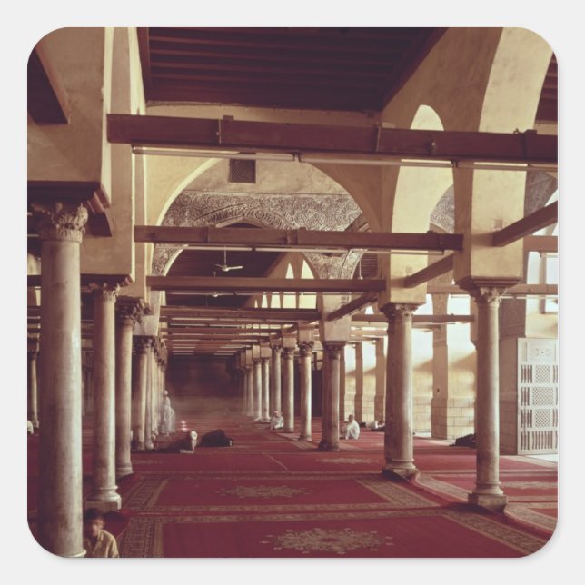 Adesivo Quadrado O Líder Qibla da Mesquita de Al-Azhar (Frente)