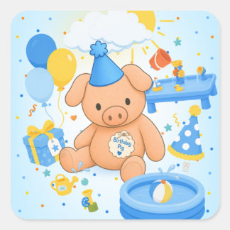Adesivo Quadrado O Livro de Histórias do Hamhock's Splashtastic!