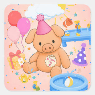 Adesivo Quadrado O Livro de Histórias Rosa Splashtastic! do Hamhock