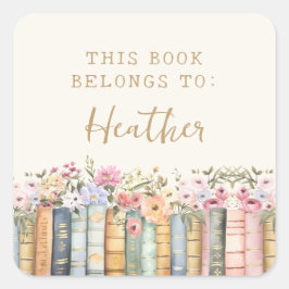 Adesivo Quadrado O Livro Pertence Ao Sticker