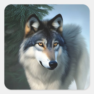 Adesivo Quadrado O Lobo Árctico Sem Coro, Stickers