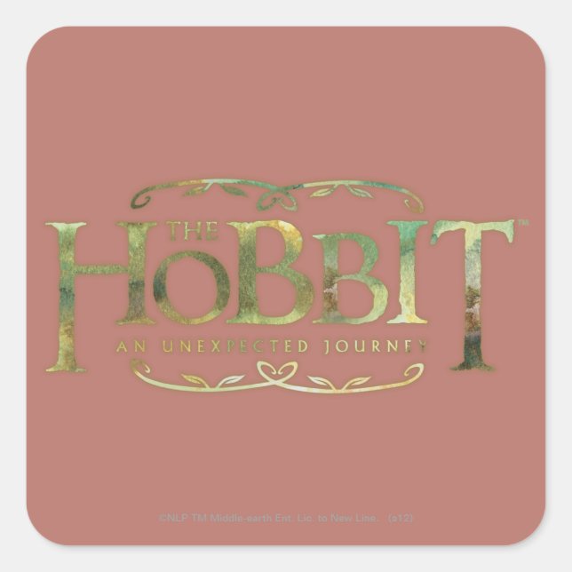 Adesivo Quadrado O logotipo de hobbit é verde (Frente)