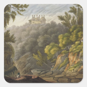 Adesivo Quadrado O lombo de Shanklin, 'da ilha do Wight ilustra