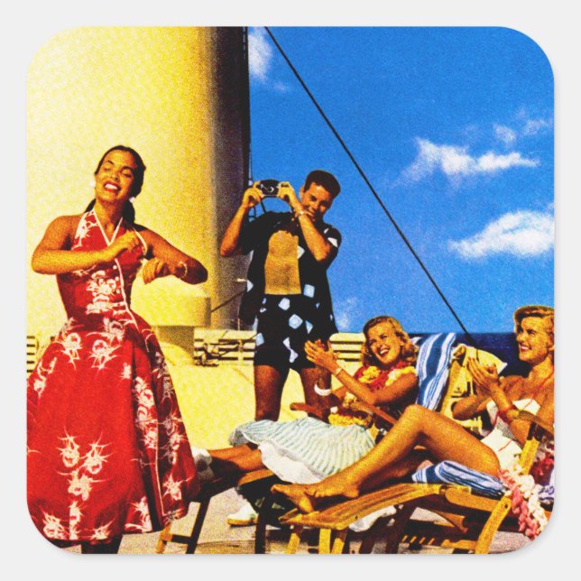 Adesivo Quadrado O Lurline é o Havaí (Frente)