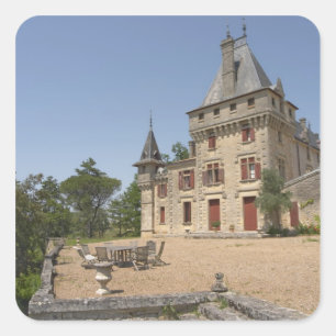 Adesivo Quadrado O magnífico Chateau de Pressac e jardim