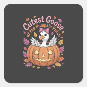 Adesivo Quadrado O maior ganso do Pumpkin Patch de Ação de Graças