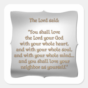 Adesivo Quadrado O maior mandamento