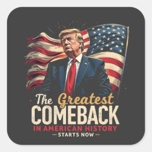 Adesivo Quadrado O maior retorno da história americana