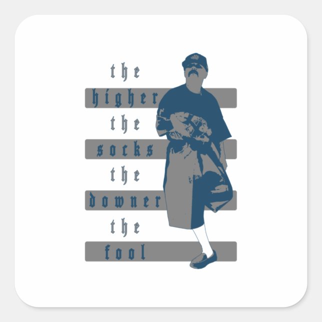 Adesivo Quadrado O Mais alto O Proprietário O Tolo - Branco (Frente)