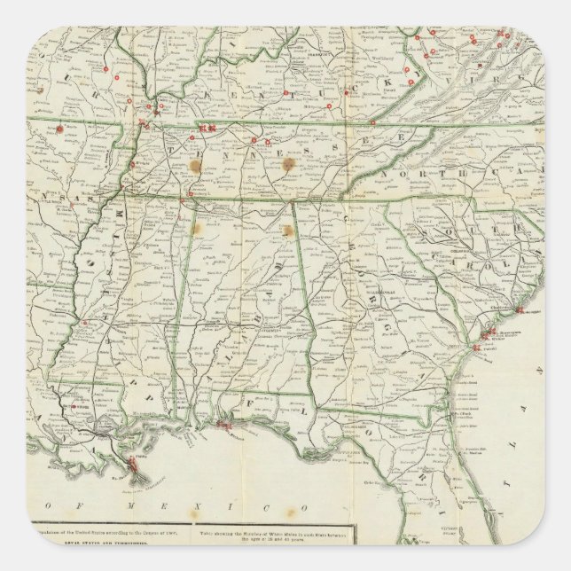 Adesivo Quadrado O Mapa da Guerra Histórica (Frente)
