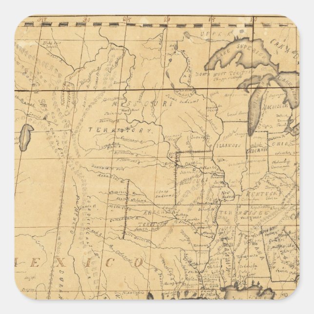 Adesivo Quadrado O mapa das crianças dos Estados Unidos (Frente)