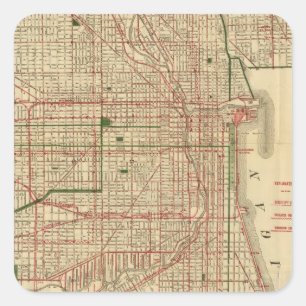 Adesivo Quadrado O mapa de Blanchard de Chicago
