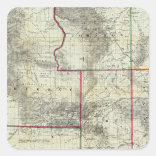 Adesivo Quadrado O mapa novo de Holt, Wyoming