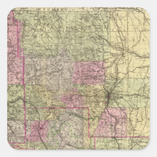 Adesivo Quadrado O mapa topográfico de Nell de Colorado