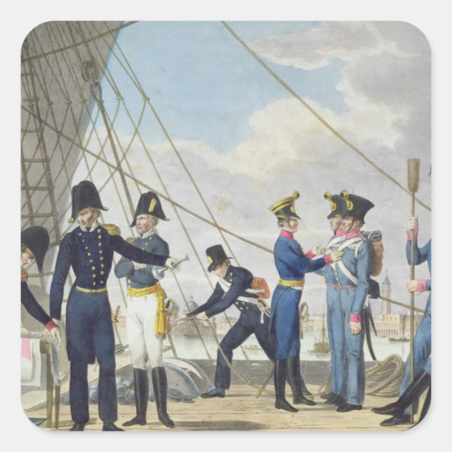 Adesivo Quadrado O marinho austríaco real imperial novo após a (Frente)