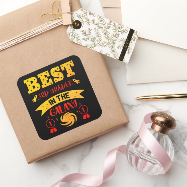 Adesivo Quadrado O MELHOR 3º GRUPO DA GALÁXIA é engraçado (Presentear)